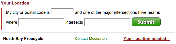 Joining Freecycle group with required location screenshot