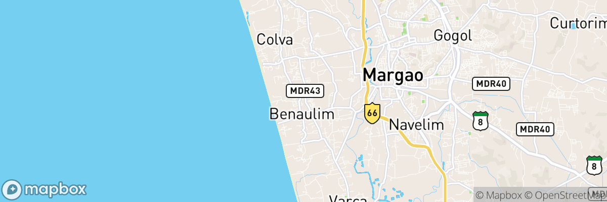 Benaulim, Goa map