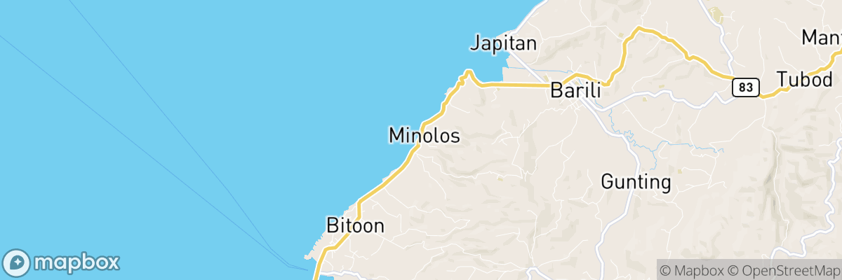 Minolos, Central Visayas map