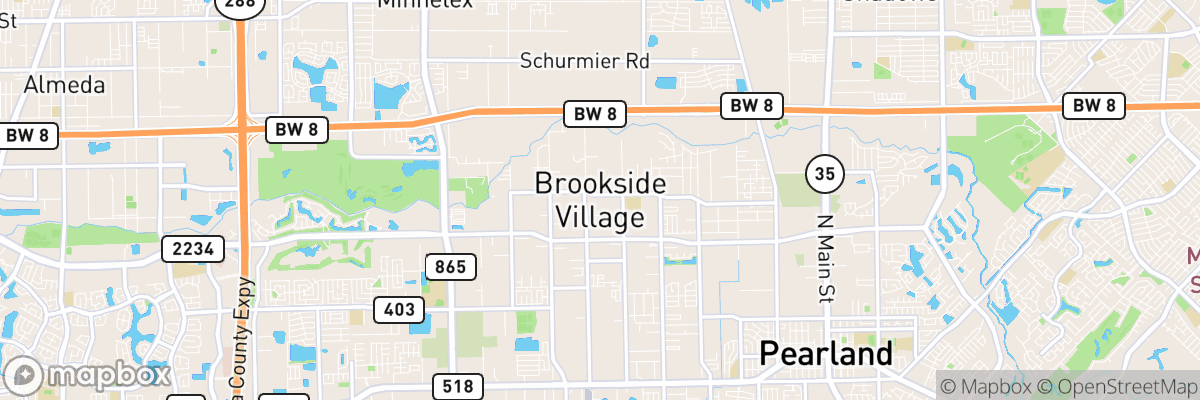 Brookside Village, Texas map