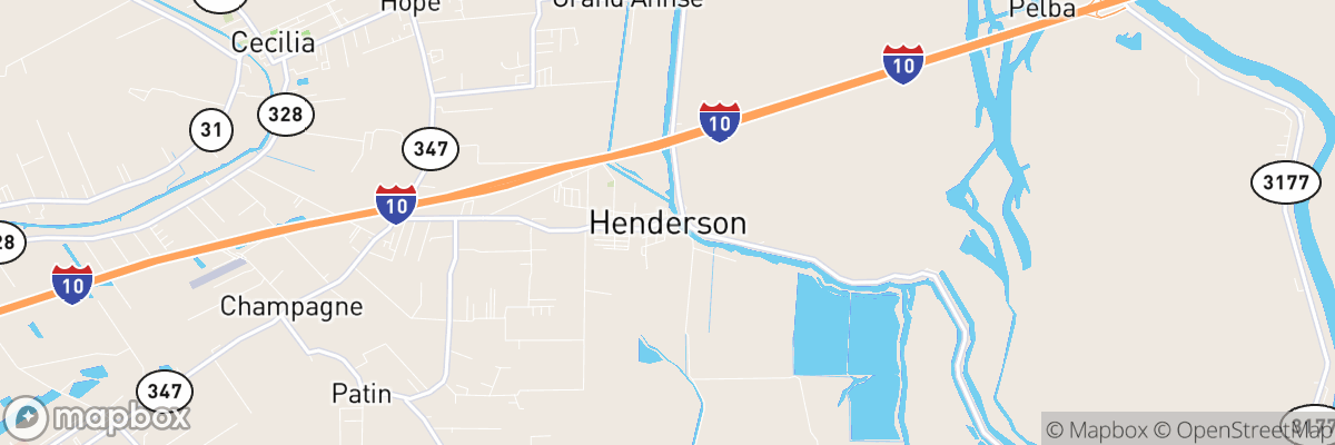 Henderson, Louisiana map