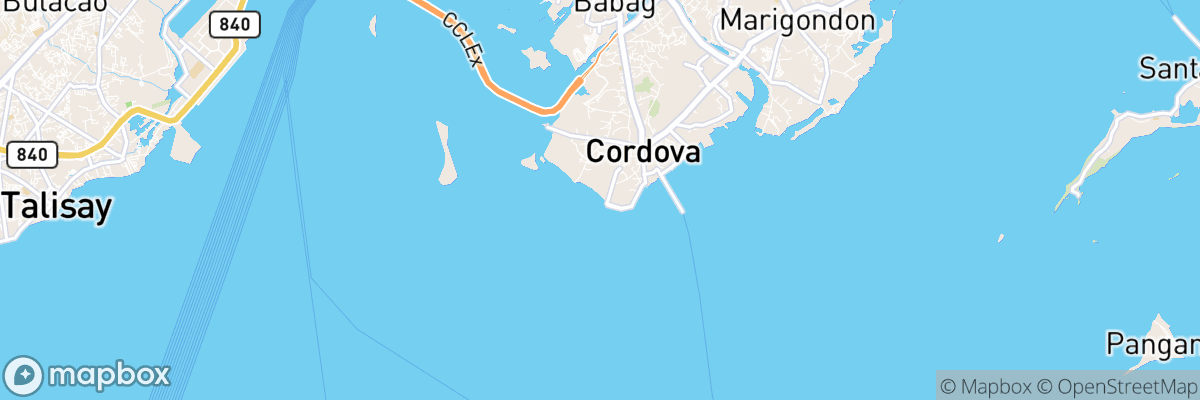 Cordova, Central Visayas map