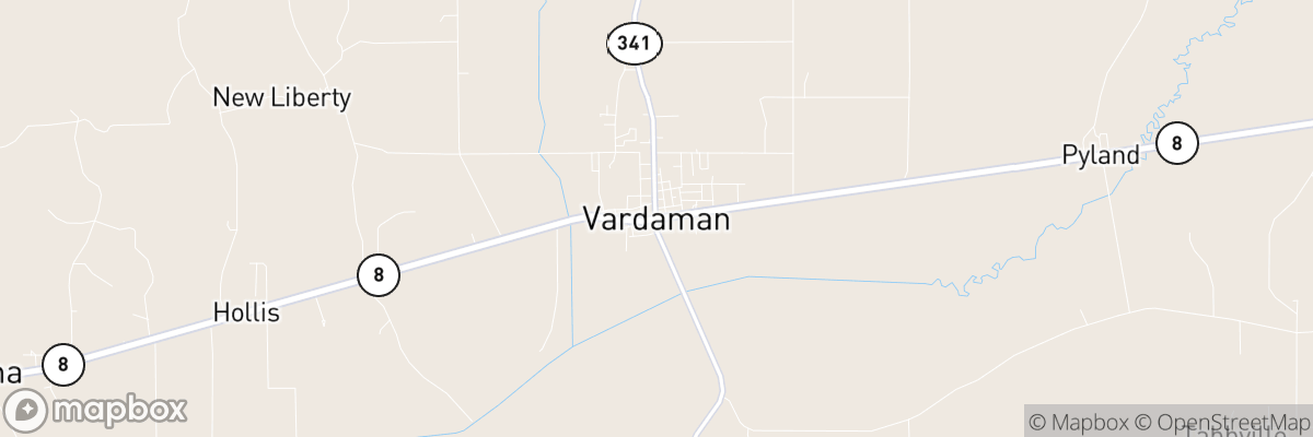 Vardaman, Mississippi map