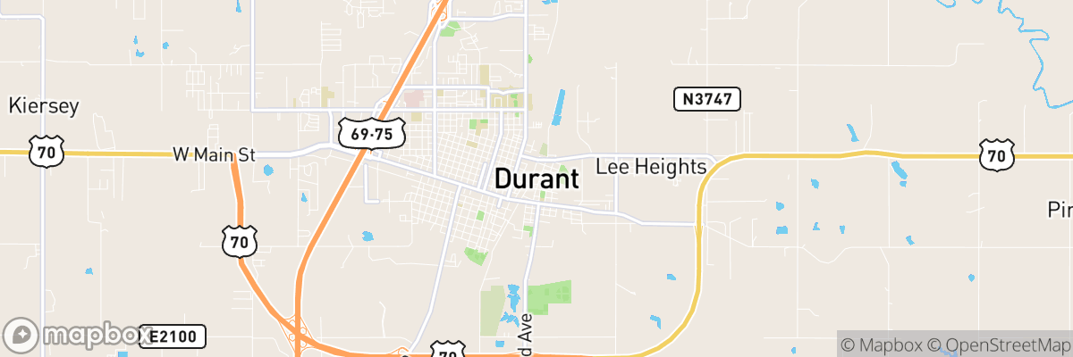 Durant, Oklahoma map