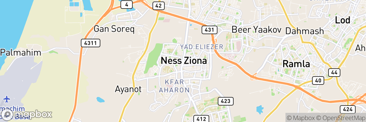 Ness Ziona, Central District map