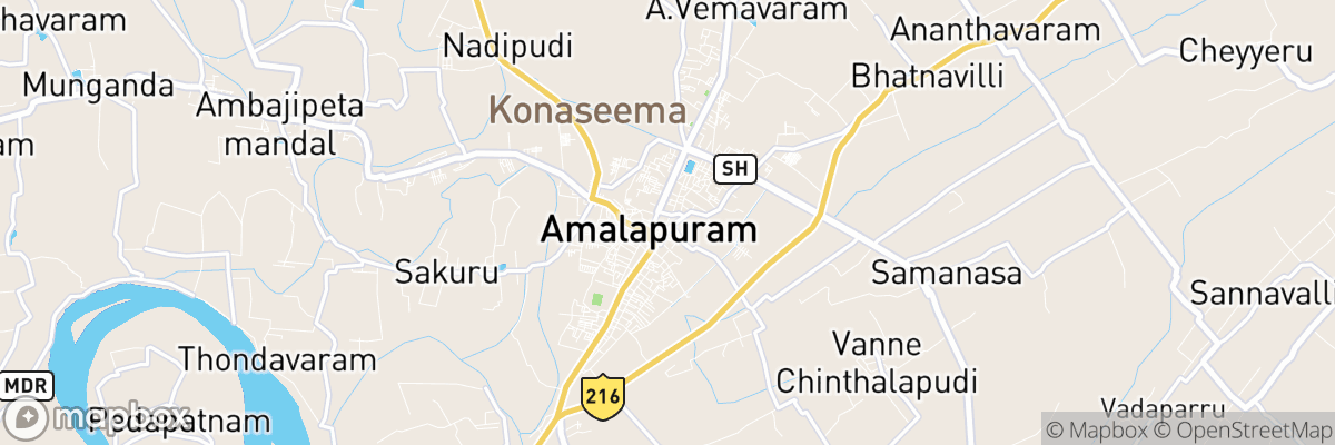 Amalāpuram, Andhra Pradesh map