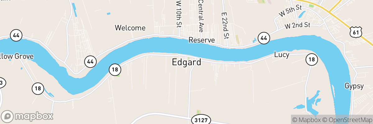 Edgard, Louisiana map