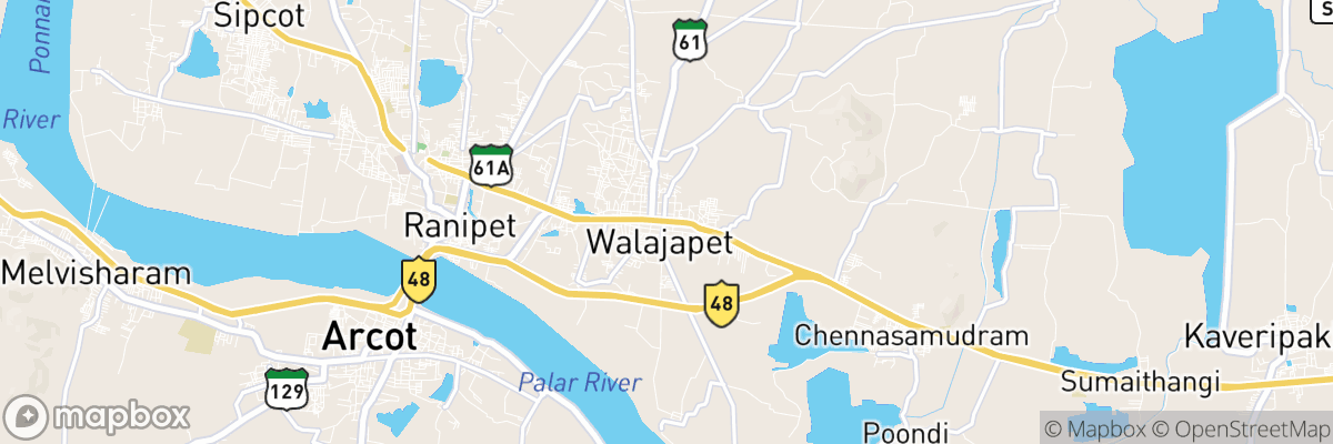 Walajapet, Tamil Nādu map