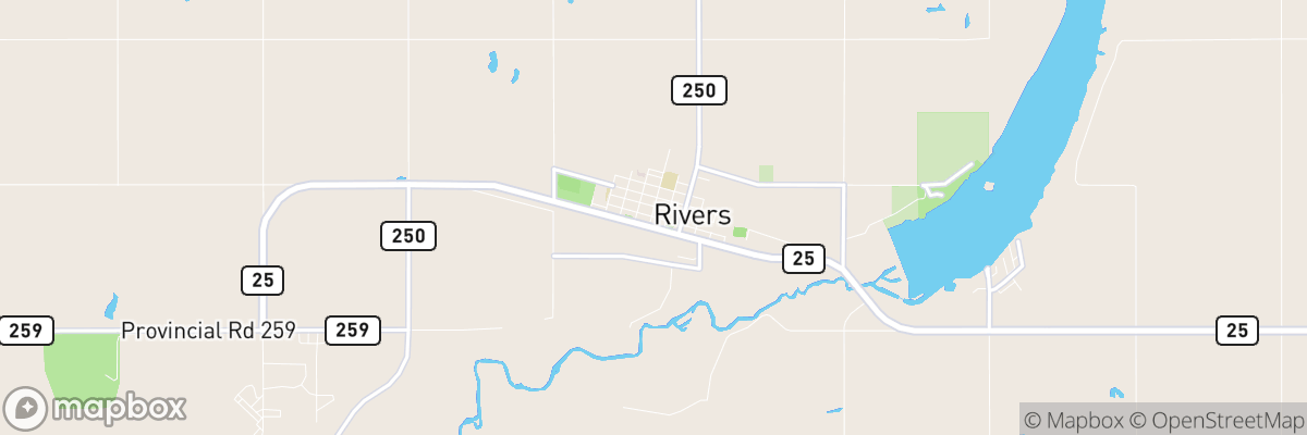 Rivers, Manitoba map