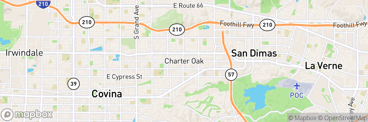 Charter Oak, California map