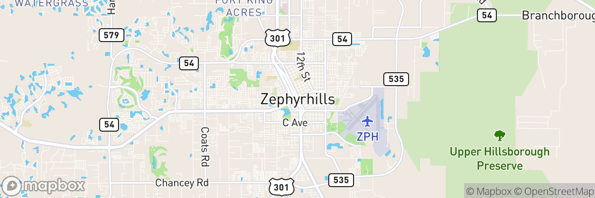 Zephyrhills, Florida map