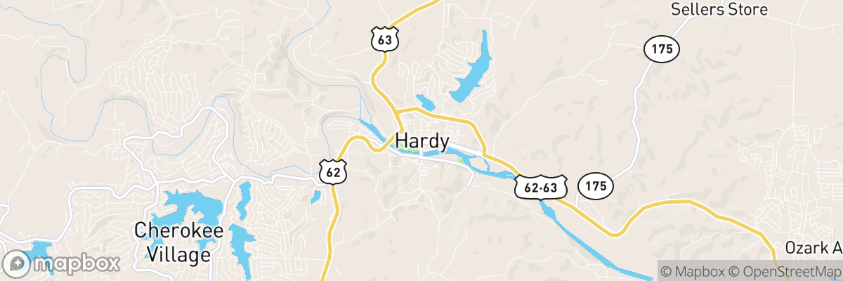 Hardy, Arkansas map