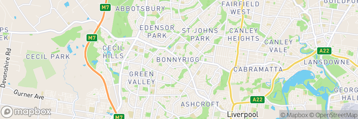 Bonnyrigg, New South Wales map