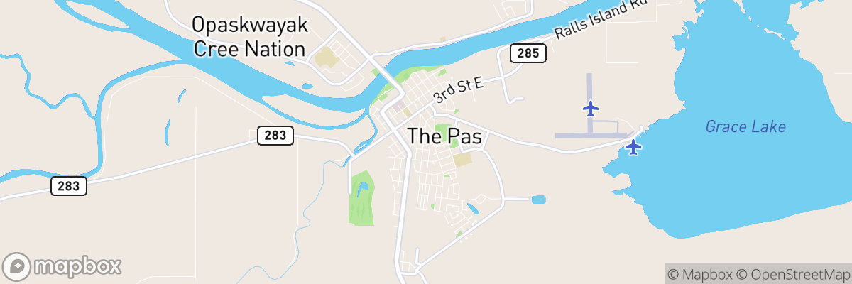 The Pas, Manitoba map