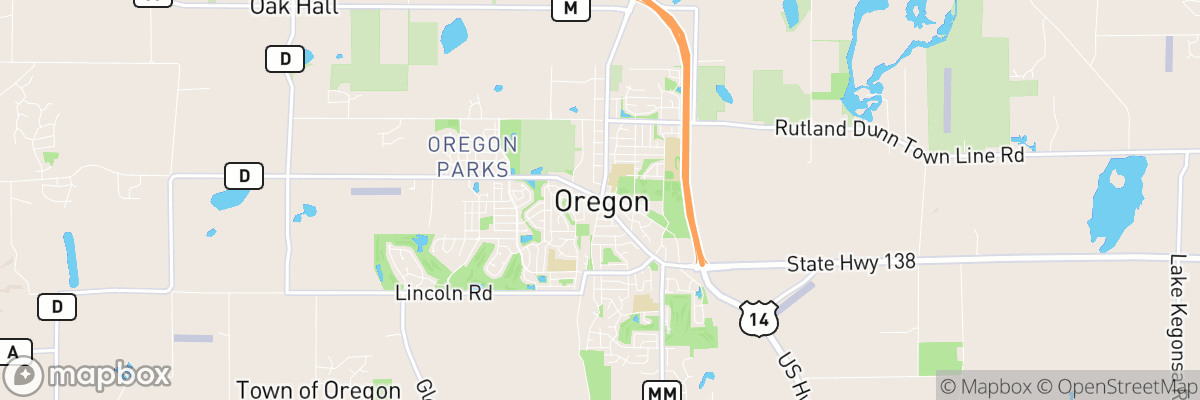 Oregon, Wisconsin map