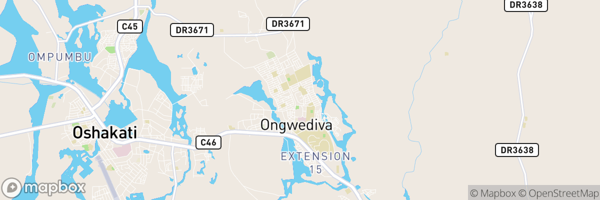 Ongwediva, Oshana map