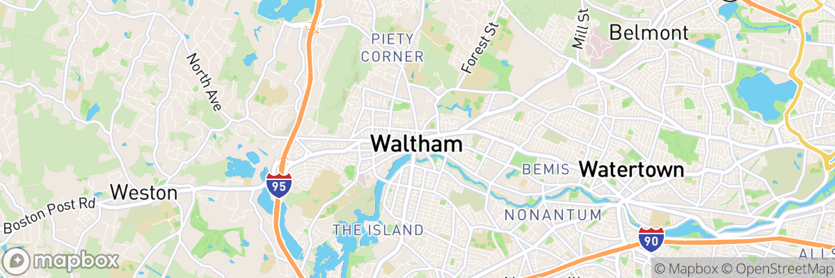 Waltham, Massachusetts map