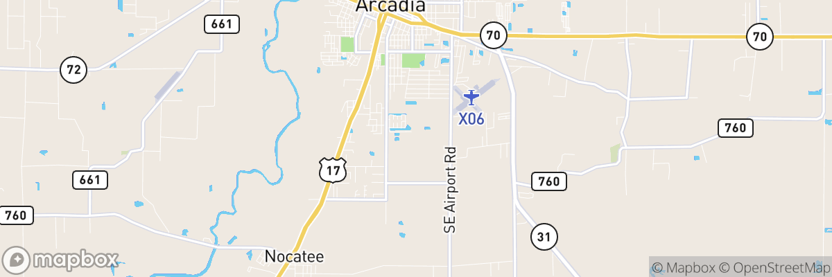 Southeast Arcadia, Florida map