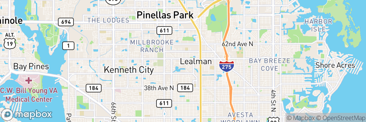 West and East Lealman, Florida map