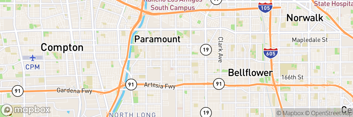 Paramount, California map