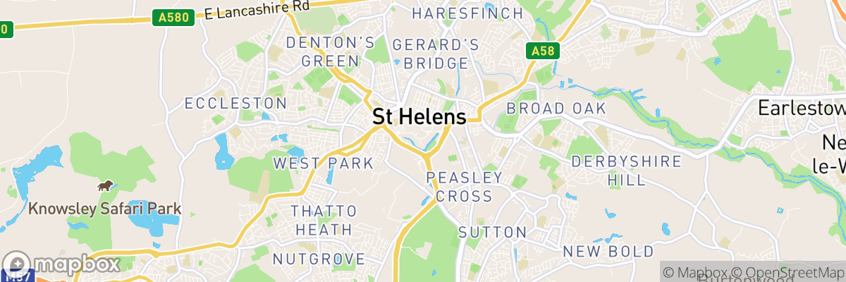 St Helens, England map