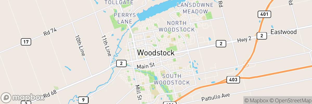 Woodstock, Ontario map