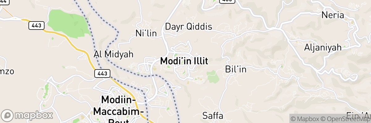 Modiin Ilit, Jerusalem map