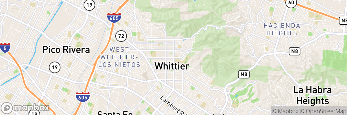 Whittier, California map