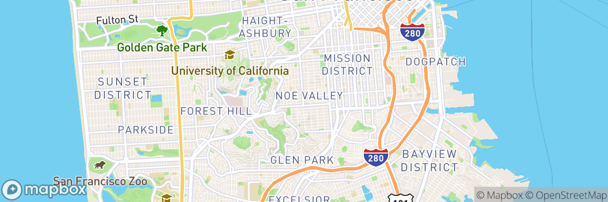 Noe Valley, California map