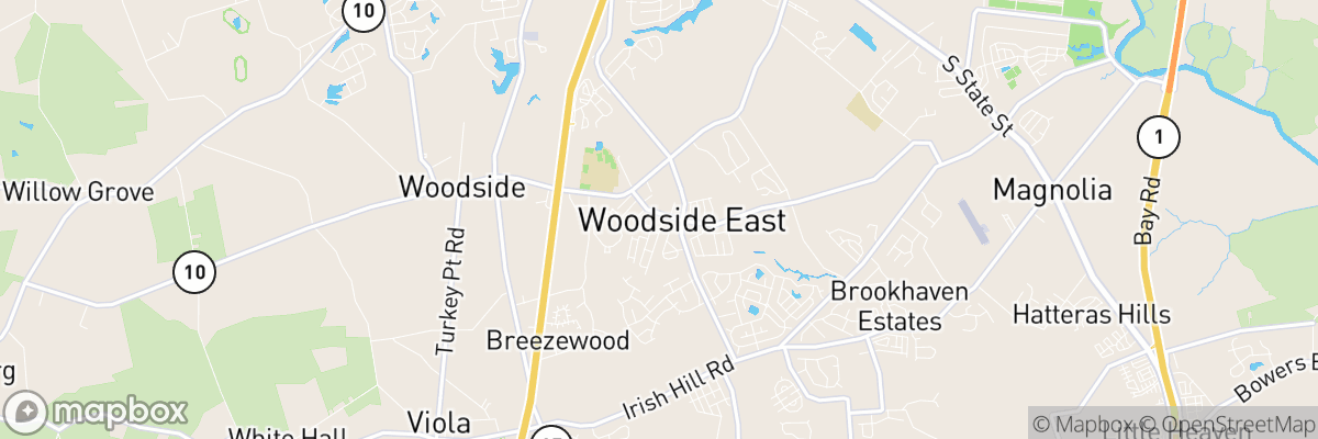 Woodside East, Delaware map