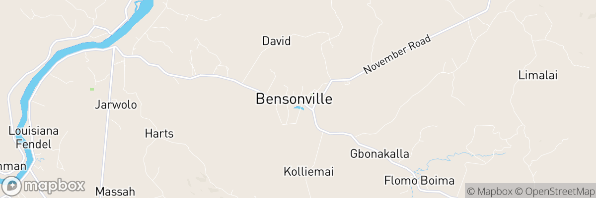 Bensonville, Montserrado County map