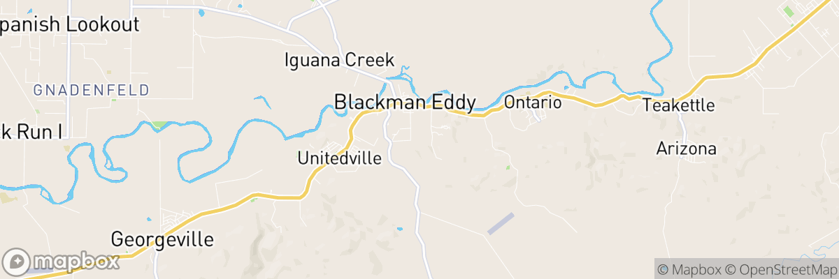 Blackman Eddy, Cayo District map