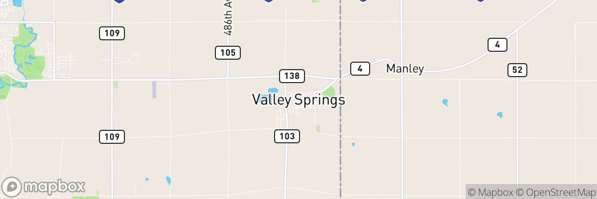 Valley Springs, South Dakota map