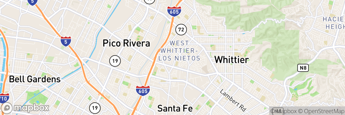 West Whittier-Los Nietos, California map