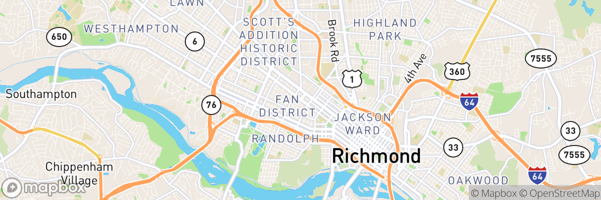 City of Richmond, Virginia map