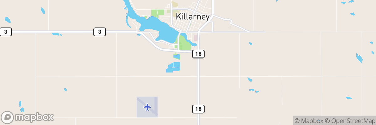 Killarney-Turtle Mountain, Manitoba map