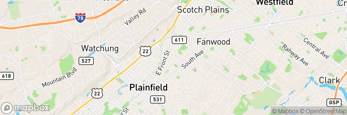 Plainfield, New Jersey map