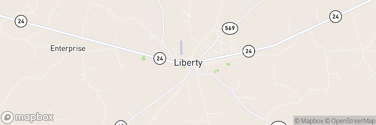 Liberty, Mississippi map