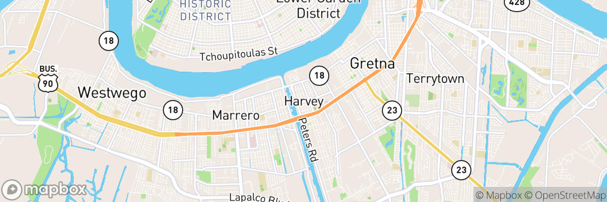 Harvey, Louisiana map