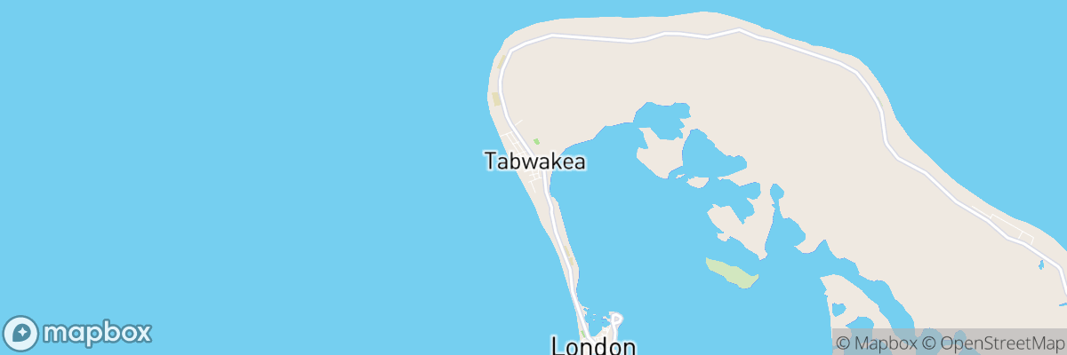 Tabwakea Village, Line Islands map