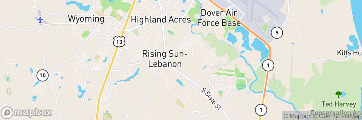 Rising Sun-Lebanon, Delaware map