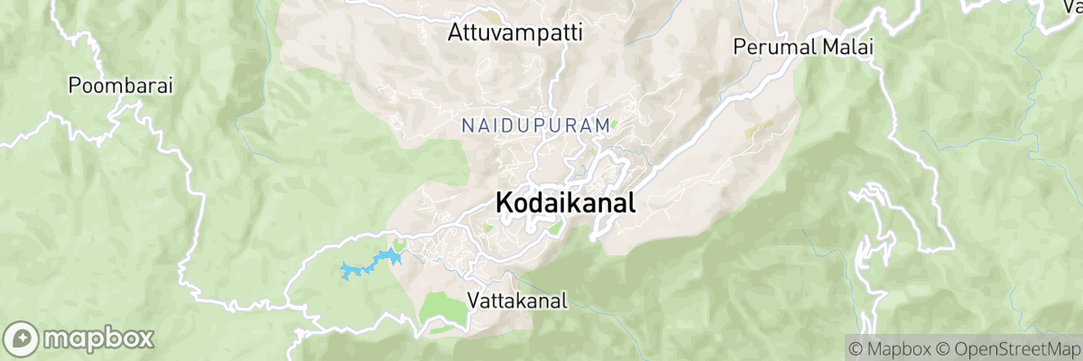 Kodaikānāl, Tamil Nādu map