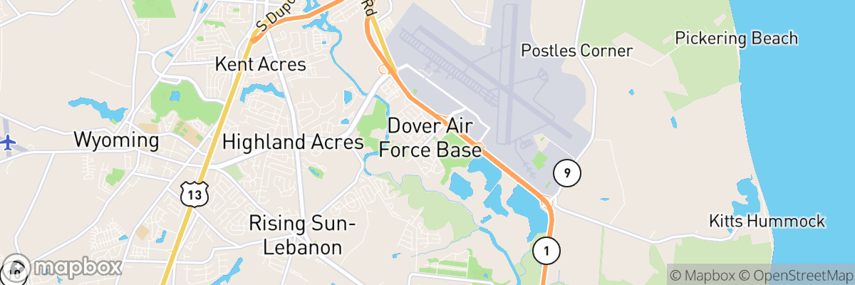 Dover Base Housing, Delaware map