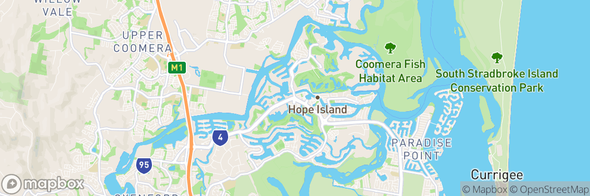 Hope Island, Queensland map