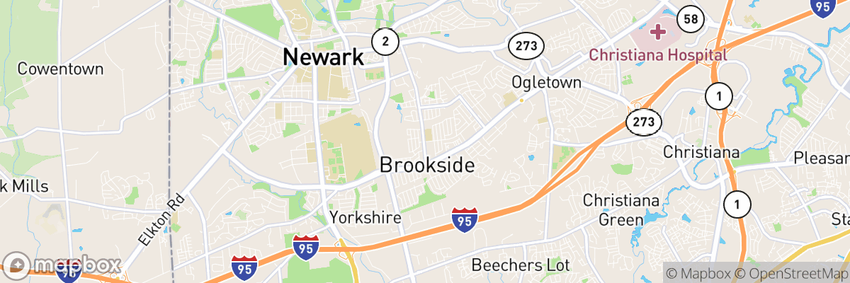 Brookside, Delaware map