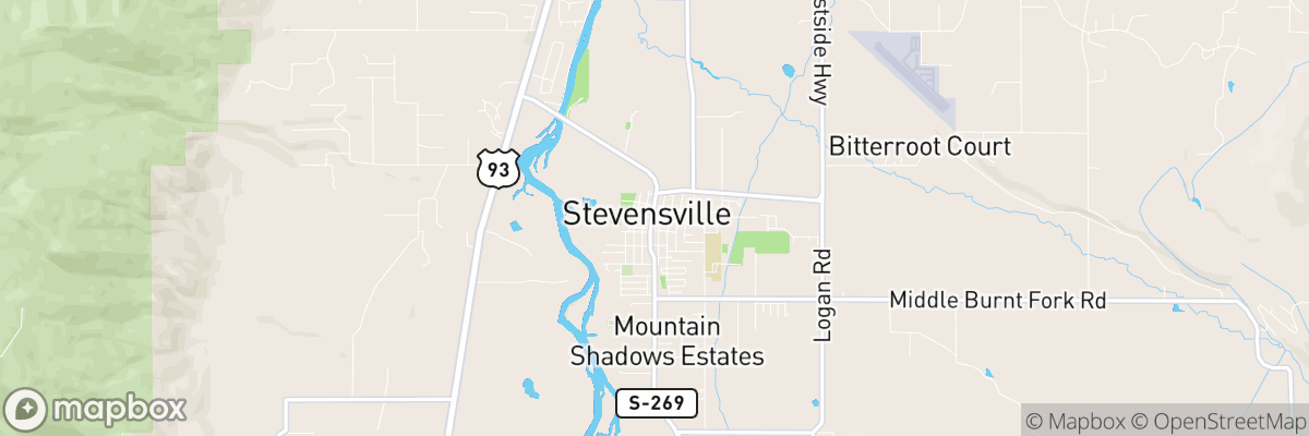 Stevensville, Montana map