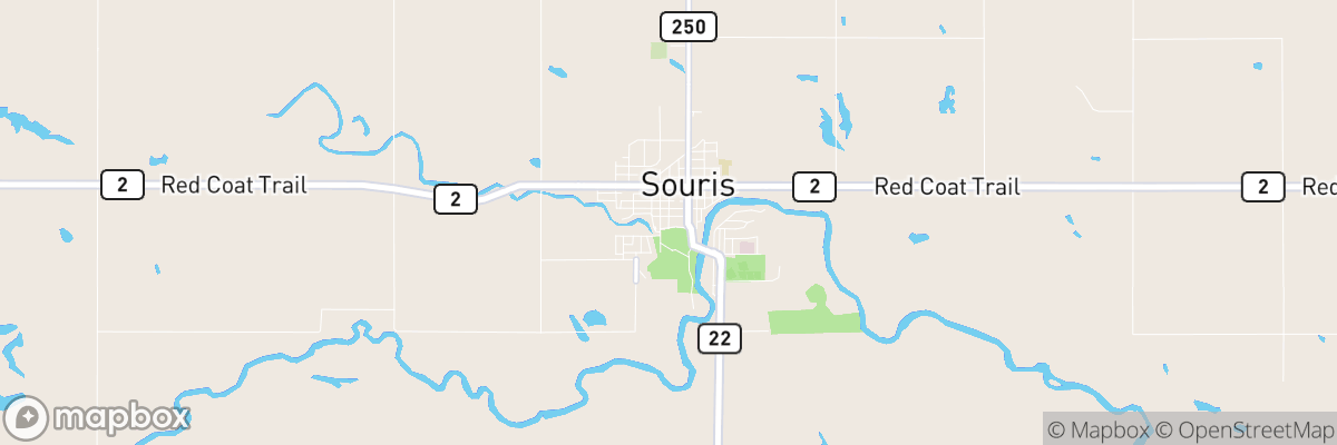 Souris, Manitoba map