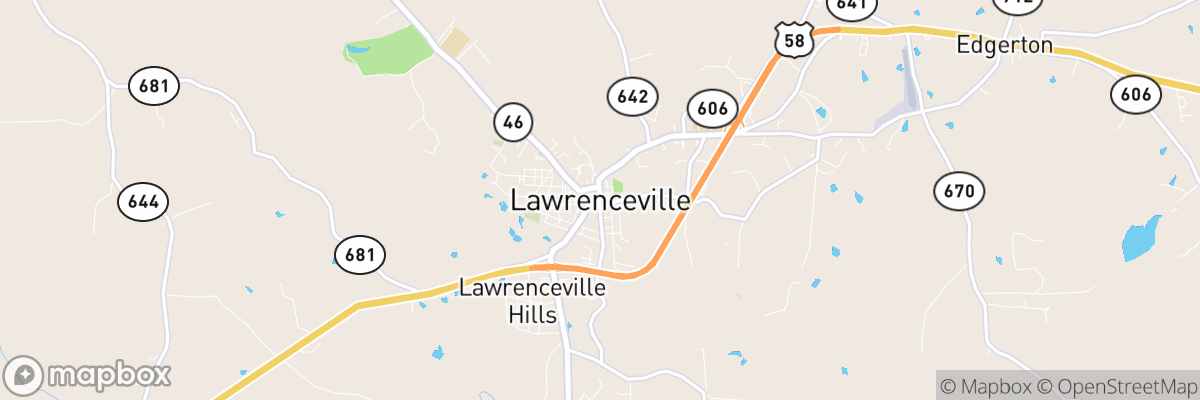 Lawrenceville, Virginia map