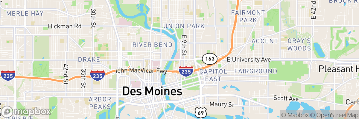 Des Moines, Iowa map