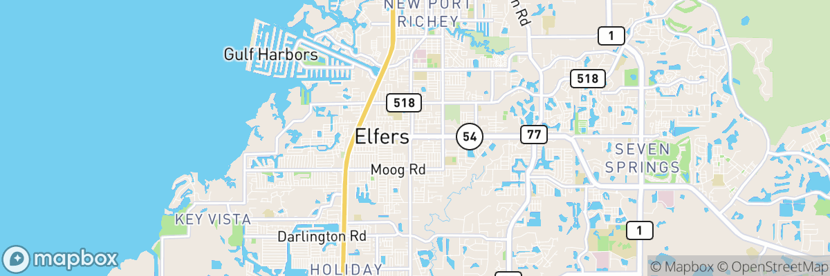 Elfers, Florida map